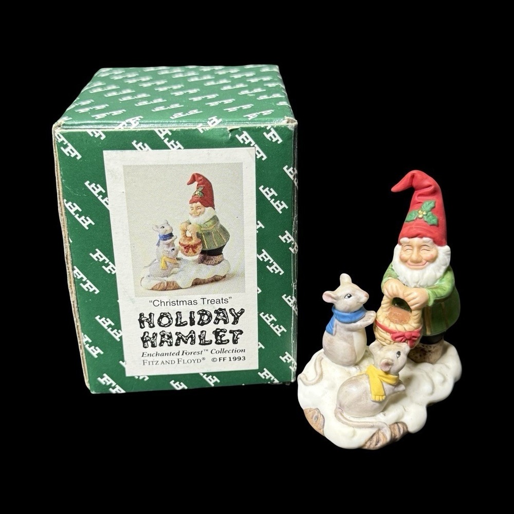Fitz and Floyd Enchanted Forest Holiday Hamlet "Christmas Treats"‎ Figurine 1993